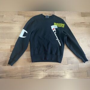 Champion Rare Men’s Black Crew Neck Sweatshirt - Size Small Casual Athletic